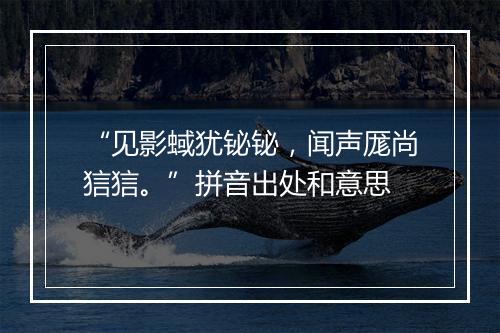 “见影蜮犹铋铋，闻声厖尚狺狺。”拼音出处和意思