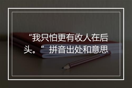 “我只怕更有收人在后头。”拼音出处和意思