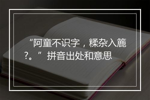 “阿童不识字，糅杂入簏?。”拼音出处和意思