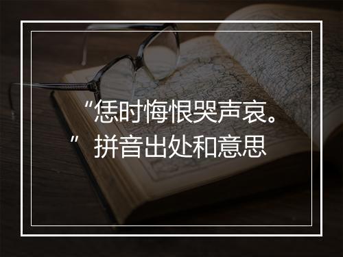 “恁时悔恨哭声哀。”拼音出处和意思