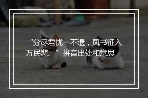 “分尽君忧一不遗，凤书征入万民悲。”拼音出处和意思