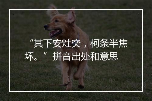 “其下安灶突，柯条半焦坏。”拼音出处和意思