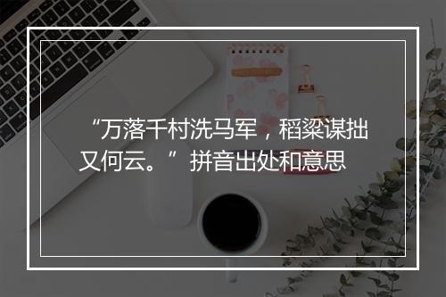 “万落千村洗马军，稻粱谋拙又何云。”拼音出处和意思