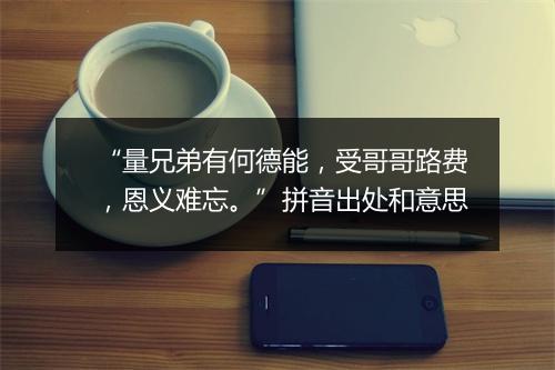 “量兄弟有何德能，受哥哥路费，恩义难忘。”拼音出处和意思