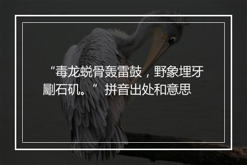 “毒龙蜕骨轰雷鼓，野象埋牙劚石矶。”拼音出处和意思