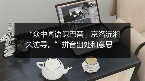 “众中闻语识巴音，京洛沅湘久访寻。”拼音出处和意思