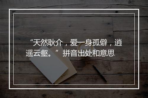 “天然耿介，爱一身孤僻，逍遥云壑。”拼音出处和意思