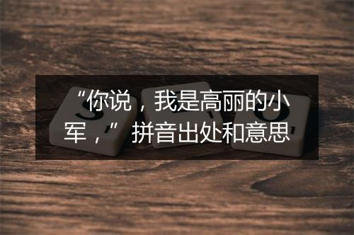 “你说，我是高丽的小军，”拼音出处和意思