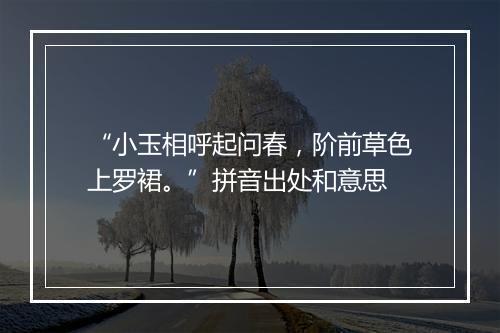 “小玉相呼起问春，阶前草色上罗裙。”拼音出处和意思