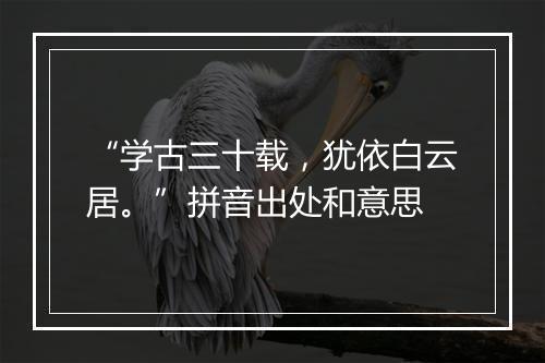 “学古三十载，犹依白云居。”拼音出处和意思