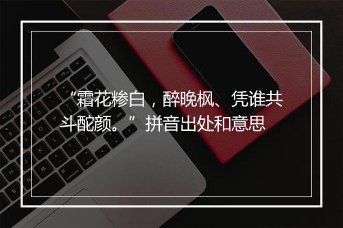 “霜花糁白，醉晚枫、凭谁共斗酡颜。”拼音出处和意思