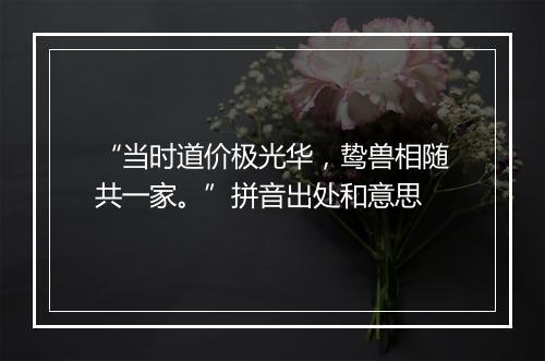 “当时道价极光华，鸷兽相随共一家。”拼音出处和意思