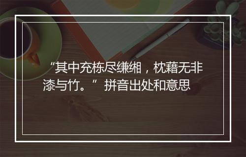 “其中充栋尽缣缃，枕藉无非漆与竹。”拼音出处和意思