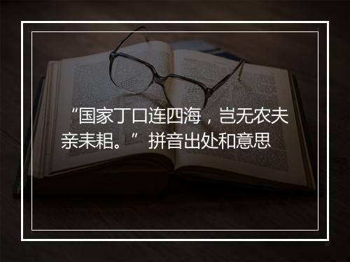 “国家丁口连四海，岂无农夫亲耒耜。”拼音出处和意思