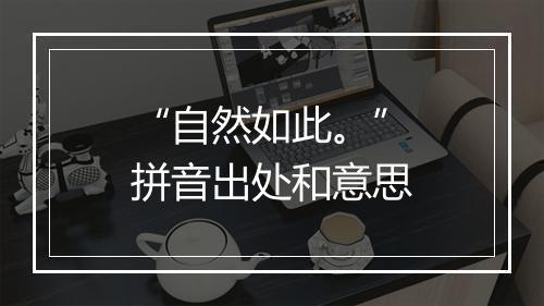 “自然如此。”拼音出处和意思