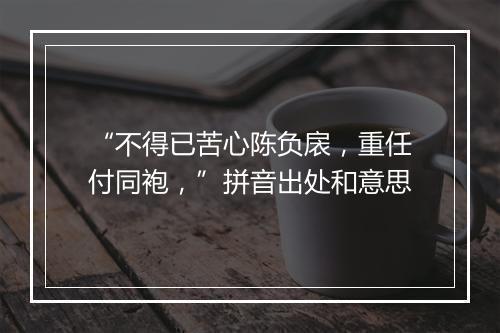 “不得已苦心陈负扆，重任付同袍，”拼音出处和意思