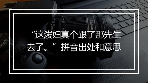 “这泼妇真个跟了那先生去了。”拼音出处和意思