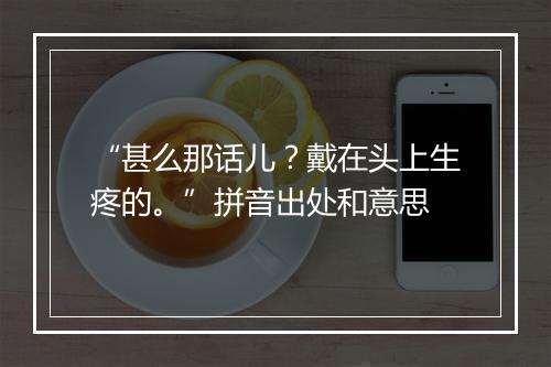 “甚么那话儿？戴在头上生疼的。”拼音出处和意思