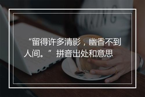 “留得许多清影，幽香不到人间。”拼音出处和意思