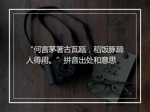 “何言茅箸古瓦瓯，稻饭豚蹄人得用。”拼音出处和意思