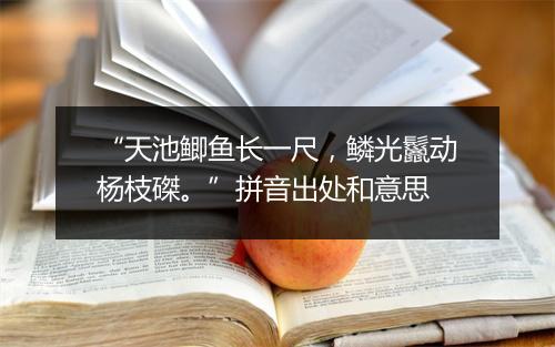 “天池鲫鱼长一尺，鳞光鬣动杨枝磔。”拼音出处和意思