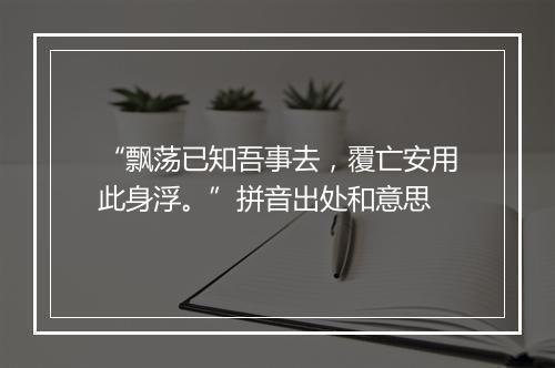 “飘荡已知吾事去，覆亡安用此身浮。”拼音出处和意思