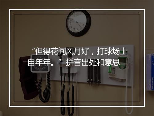 “但得花间风月好，打球场上自年年。”拼音出处和意思