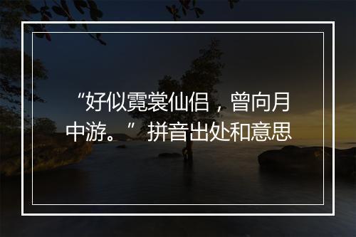 “好似霓裳仙侣，曾向月中游。”拼音出处和意思