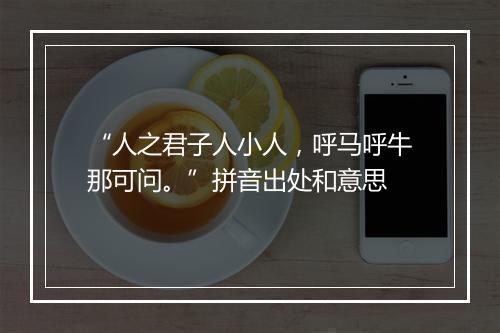 “人之君子人小人，呼马呼牛那可问。”拼音出处和意思