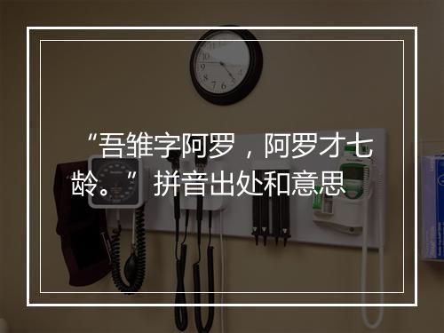 “吾雏字阿罗，阿罗才七龄。”拼音出处和意思