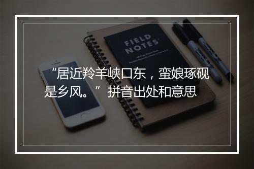 “居近羚羊峡口东，蛮娘琢砚是乡风。”拼音出处和意思