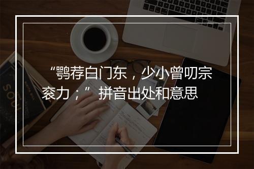 “鹗荐白门东，少小曾叨宗衮力；”拼音出处和意思