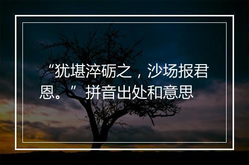 “犹堪淬砺之，沙场报君恩。”拼音出处和意思