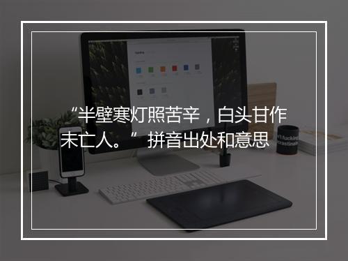 “半壁寒灯照苦辛，白头甘作未亡人。”拼音出处和意思