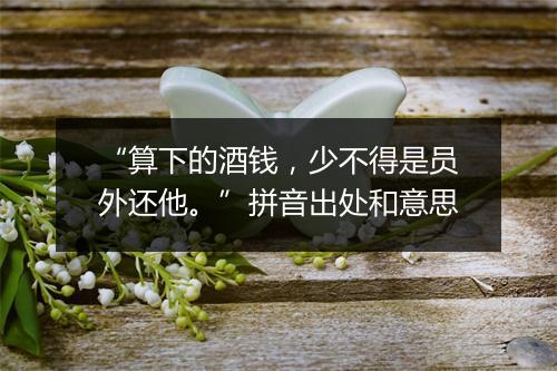 “算下的酒钱，少不得是员外还他。”拼音出处和意思