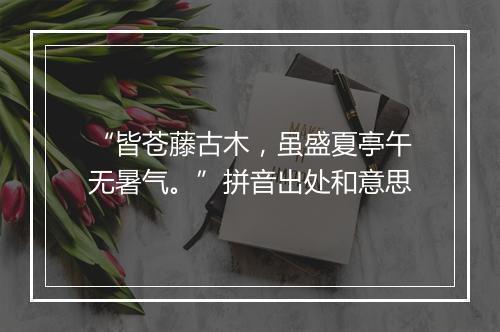 “皆苍藤古木，虽盛夏亭午无暑气。”拼音出处和意思