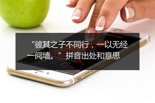 “彼其之子不同行，一以无经一阋墙。”拼音出处和意思