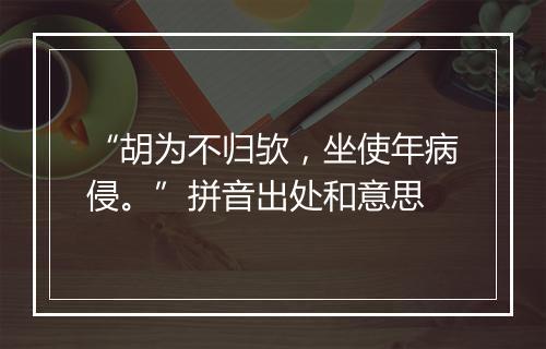 “胡为不归欤，坐使年病侵。”拼音出处和意思