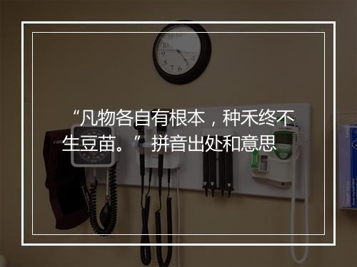 “凡物各自有根本，种禾终不生豆苗。”拼音出处和意思