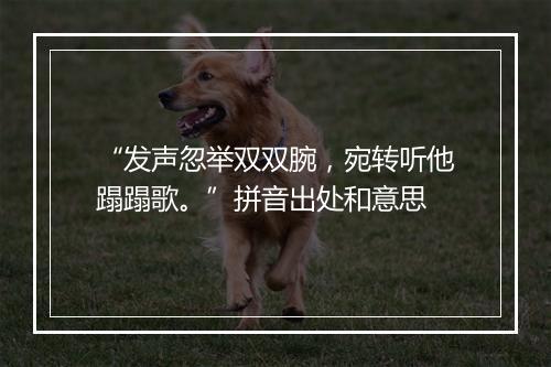 “发声忽举双双腕，宛转听他蹋蹋歌。”拼音出处和意思