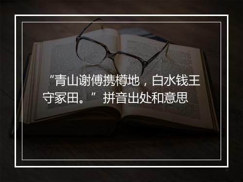 “青山谢傅携樽地，白水钱王守冢田。”拼音出处和意思