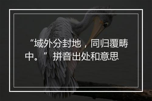 “域外分封地，同归覆畴中。”拼音出处和意思