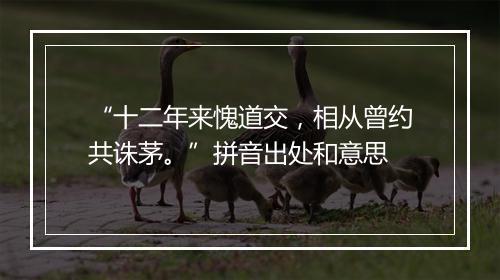 “十二年来愧道交，相从曾约共诛茅。”拼音出处和意思