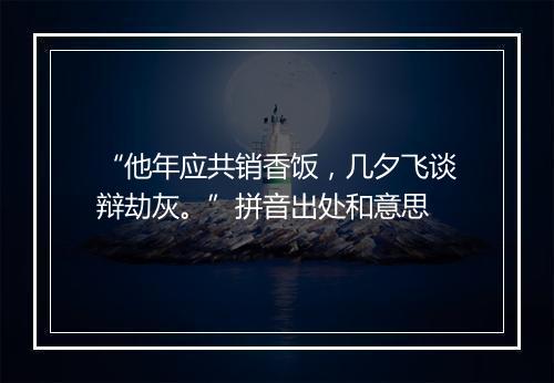 “他年应共销香饭，几夕飞谈辩劫灰。”拼音出处和意思