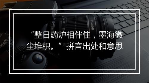 “整日药炉相伴住，墨海微尘堆积。”拼音出处和意思