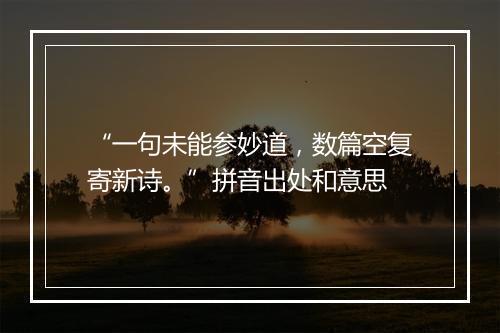 “一句未能参妙道，数篇空复寄新诗。”拼音出处和意思