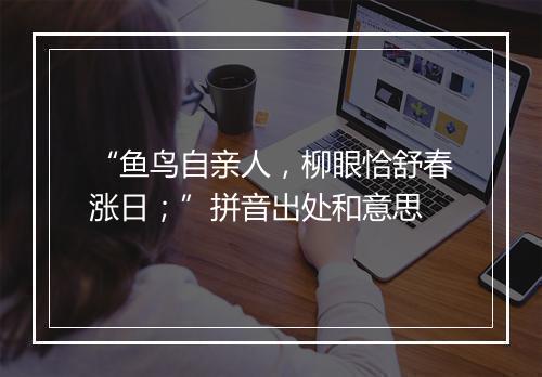 “鱼鸟自亲人，柳眼恰舒春涨日；”拼音出处和意思