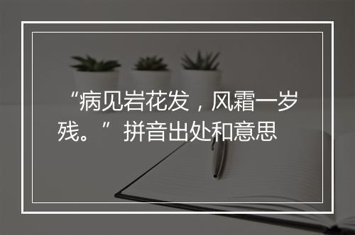 “病见岩花发，风霜一岁残。”拼音出处和意思