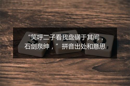 “笑呼二子看我盘礴于其间，石剑泉绅，”拼音出处和意思