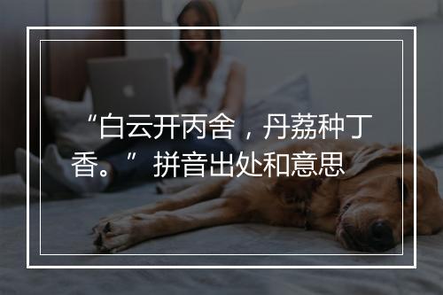 “白云开丙舍，丹荔种丁香。”拼音出处和意思